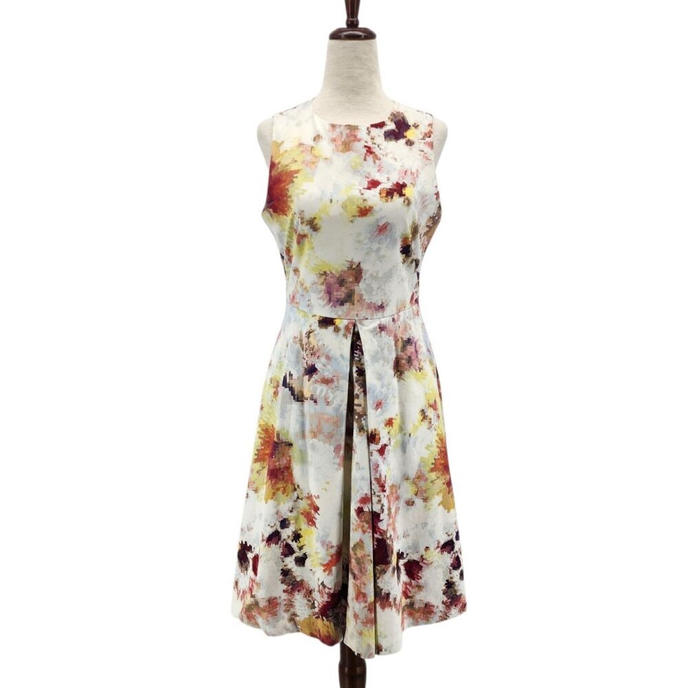 Hunter Bell New York Womens 4 Dress Kukka Tea Dress Abstract Floral Multicolor A
